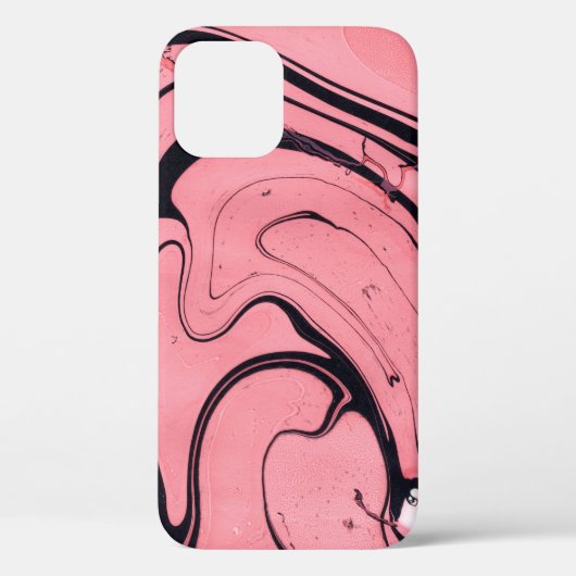 ピンクの黒い大理石の手を描く Case-Mate iPhoneケース (裏面)