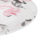 ピンクの黒い大理石:手書き カッティングボード (角)