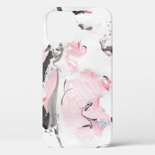 ピンクの黒い大理石：手書き Case-Mate iPhoneケース (裏面)