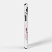 ピンクの黒い大理石:手書き iPhoneケース (右側面)