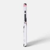 ピンクの黒い大理石:手書き iPhoneケース (左側面)
