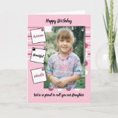 ピンクの黒い娘素晴らしの写真の誕生日 カード (正面)