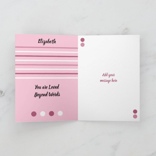 ピンクの黒い娘素晴らしの写真の誕生日 カード (内部)