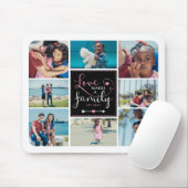 ピンクの黒い恋が家族の写真のコラージュを作る マウスパッド (マウス)