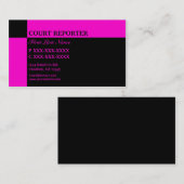 ピンクの黒い法廷記者の名刺 名刺 (正面/裏面)