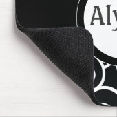 ピンクの黒い渦巻はパーソナライズなマウスパッドに点を打ちます マウスパッド (コーナー)