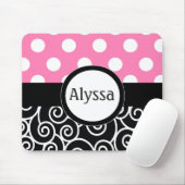 ピンクの黒い渦巻はパーソナライズなマウスパッドに点を打ちます マウスパッド (マウス)