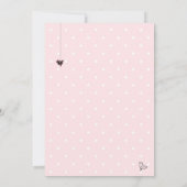 ピンクの黒い灰色の鳥のケージ&ジャースガールベビーシャワー 招待状 (裏面)