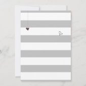 ピンクの黒い灰色の鳥籠及び瓶の女の子のベビーシャワー 招待状 (裏面)