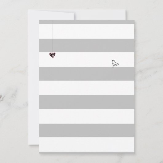 ピンクの黒い灰色の鳥籠及び瓶の女の子のベビーシャワー 招待状 (裏面)