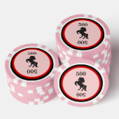ピンクの黒い種馬 ポーカーチップ (積み重ね)
