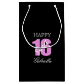 ピンクの黒い菓子16のギフトバッグ スモールペーパーバッグ (裏面)