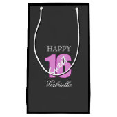 ピンクの黒い菓子16のギフトバッグ スモールペーパーバッグ (正面)