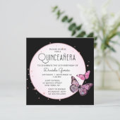 ピンクの黒い蝶スターズモダンキンセアニラ 招待状 (スタンド正面)