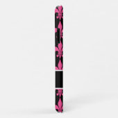 ピンクの黒い(紋章の)フラ・ダ・リのiPhone 4/4Sの箱 Case-Mate iPhoneケース (裏面/右)