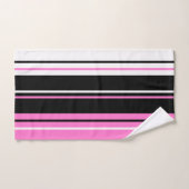 ピンクの黒と白 バスタオルセット (ハンドタオル)