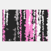 ピンクの黒と白 ラッピングペーパーシート (正面3)