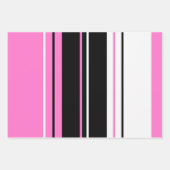 ピンクの黒と白 ラッピングペーパーシート (正面2)