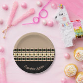 ピンクの黒と緑の色合い ペーパープレート (パーティー)