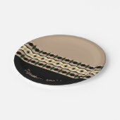 ピンクの黒と緑の色合い ペーパープレート (アングル)