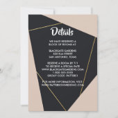 ピンクの黒と金ゴールドのジオメトリックエンクロージャ 招待状 (正面)