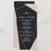 ピンクの黒と金ゴールドのジオメトリックメニュー プログラム (正面/裏面)