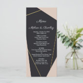 ピンクの黒と金ゴールドのジオメトリックメニュー プログラム (スタンド正面)