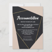 ピンクの黒と金ゴールドの幾何学模様がエンクロージャに対応 招待状 (正面)