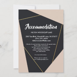 ピンクの黒と金ゴールドの幾何学模様がエンクロージャに対応 招待状