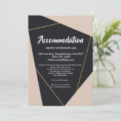 ピンクの黒と金ゴールドの幾何学模様がエンクロージャに対応 招待状 (スタンド正面)