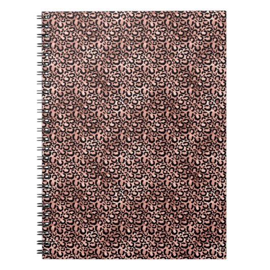 ピンクの黒ヒョウ柄 ノートブック (正面)