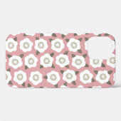 ピンクの黒人にかわいい花をつけたシームレスな模様 Case-Mate iPhoneケース (裏面 (横))