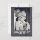 ピンクの黒板の写真- 3x5誕生の発表 案内状 (裏面)