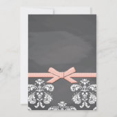 ピンクの黒板ホタルのメイスンジャーの赤ちゃんシャワー 招待状 (裏面)