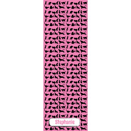 ピンクの黒猫のシルエットパターン ヨガマット