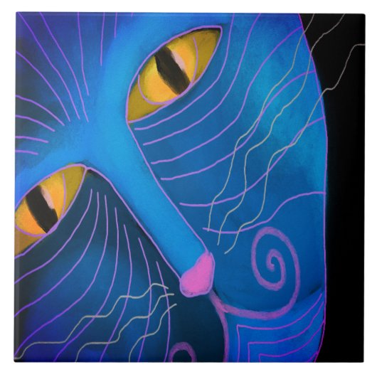 ピンクの鼻の抽象芸術絵を描の タイル (正面)