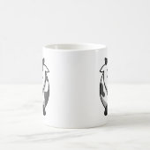 ピンクの鼻を持つかわいい円形の漫画牛 コーヒーマグカップ (中央)