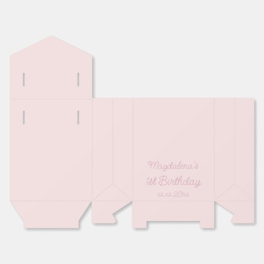 ピンクの1歳の誕生日 フェイバーボックス (見開き)