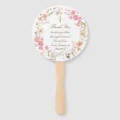 ピンクの10本の花のセットでバプテスマ ハンドファン (裏面)