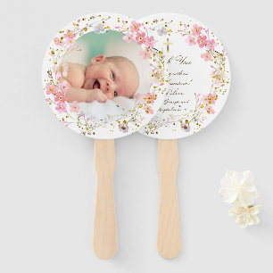 ピンクの10本の花のセットでバプテスマ ハンドファン