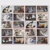 ピンクの10枚のフォトコラージュを作成 ラッピングペーパー (フラット)