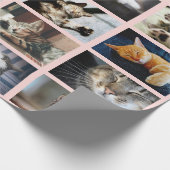 ピンクの10枚のフォトコラージュを作成 ラッピングペーパー (角)