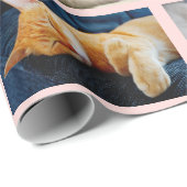 ピンクの10枚のフォトコラージュを作成 ラッピングペーパー (ロールコーナー)