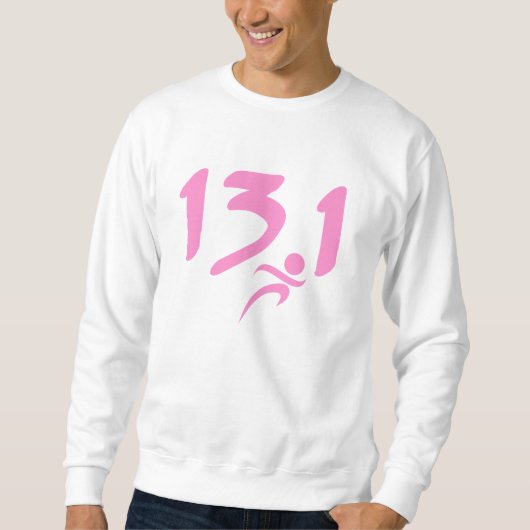 ピンクの13.1の半マラソン スウェットシャツ (正面)