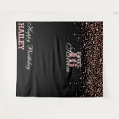 ピンクの16歳の誕生日写真撮影用背景 タペストリー (正面(横))