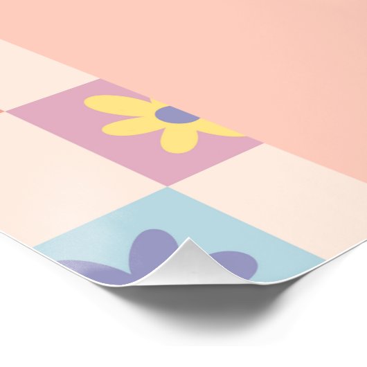 ピンクの2つのGroovy Boho 2nd誕生日ウェルカムサイン ポスター (コーナー)