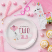 ピンクの2羽のシリー・グース 2歳の誕生日パーティー ペーパープレート (パーティー)