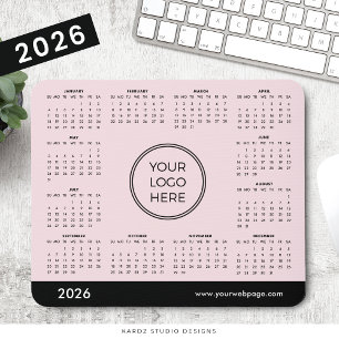 ピンクの2026年ビジネスカレンダーマウスパッド マウスパッド