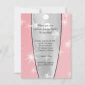 ピンクの21歳誕生日パーティー招待状 招待状 (裏面)