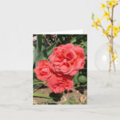 ピンクの3つのバラの写真 カード (黄色い花)